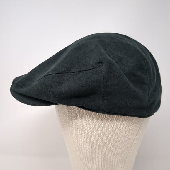 T. Harris Fitted Newsboy Cap Black XL Vintage Flat Blank Polyester - Picture 3 of 9